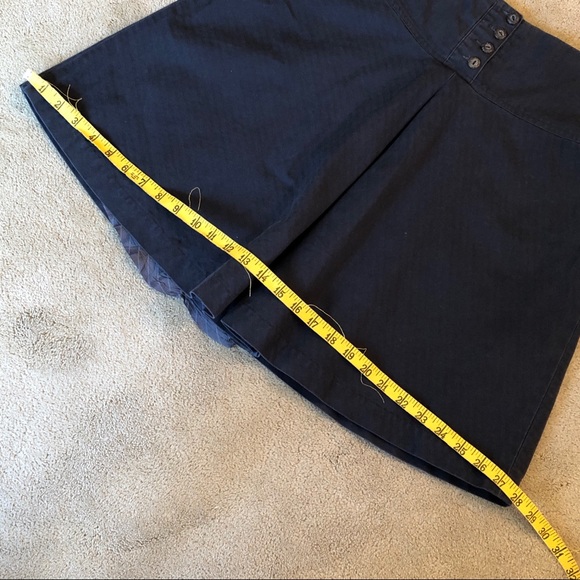 Cordelia Blue Lined Skirt with Button Detail - Picture 4 of 5